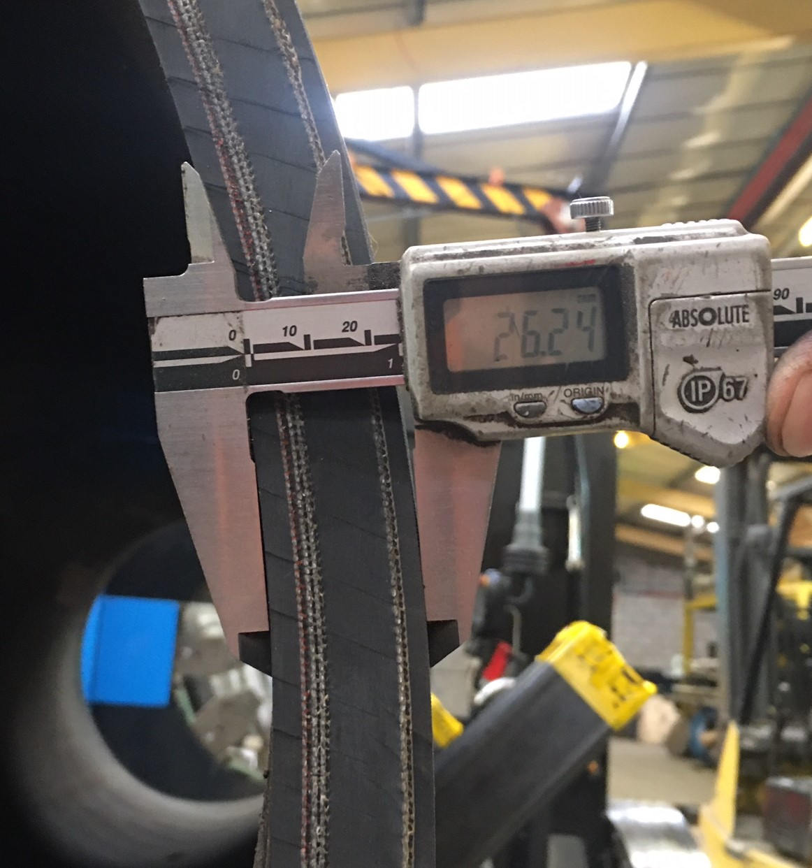 Hose being measured